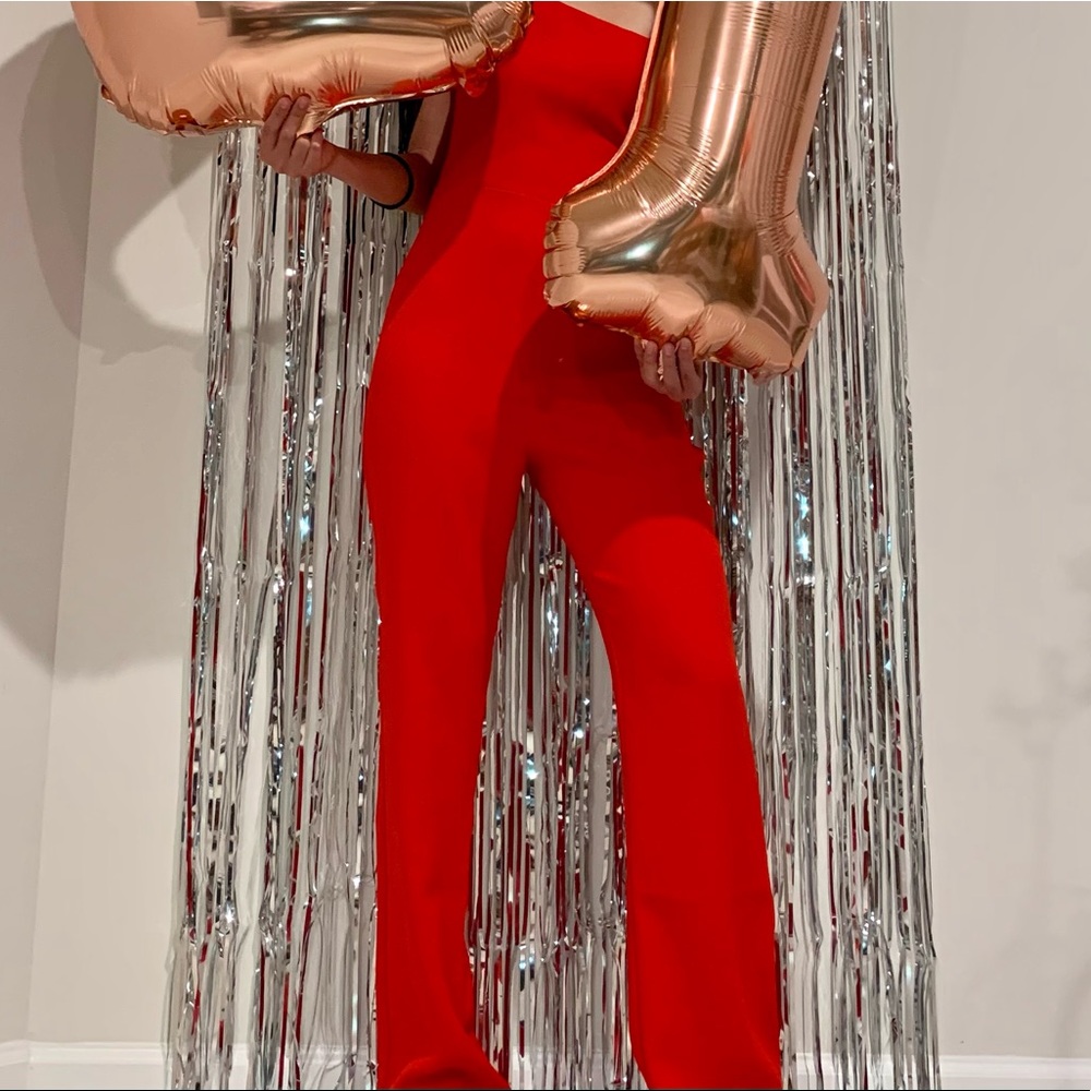 Revolve Mariella One Shoulder Red Jumpsuit